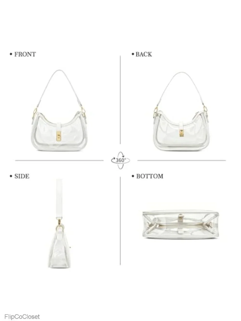 KKXIU Hobo Shoulder Bag Vegan Leather PVC Crossbody Purse